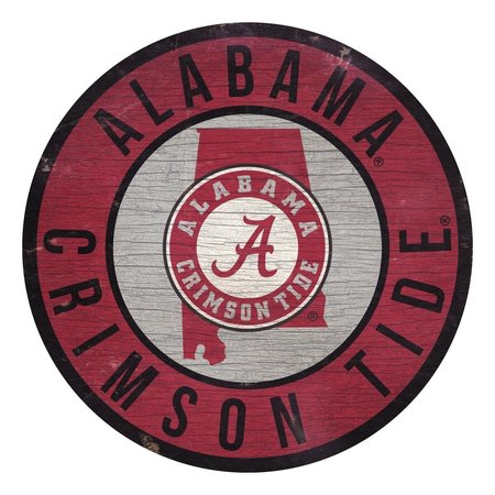 FAN CREATIONS Alabama Crimson Tide Sign Wood 12 Inch Round State Design 7846020143